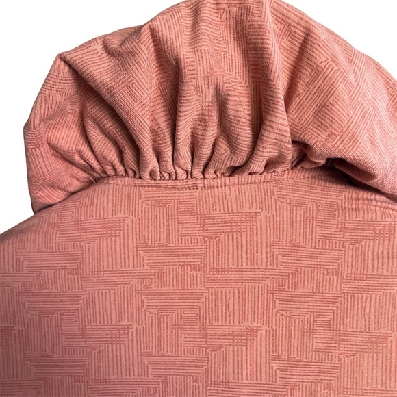 CMC Color Me Cotton Stylish Peach Jacket with Hood Crosshatch Design - Picture 6 of 13